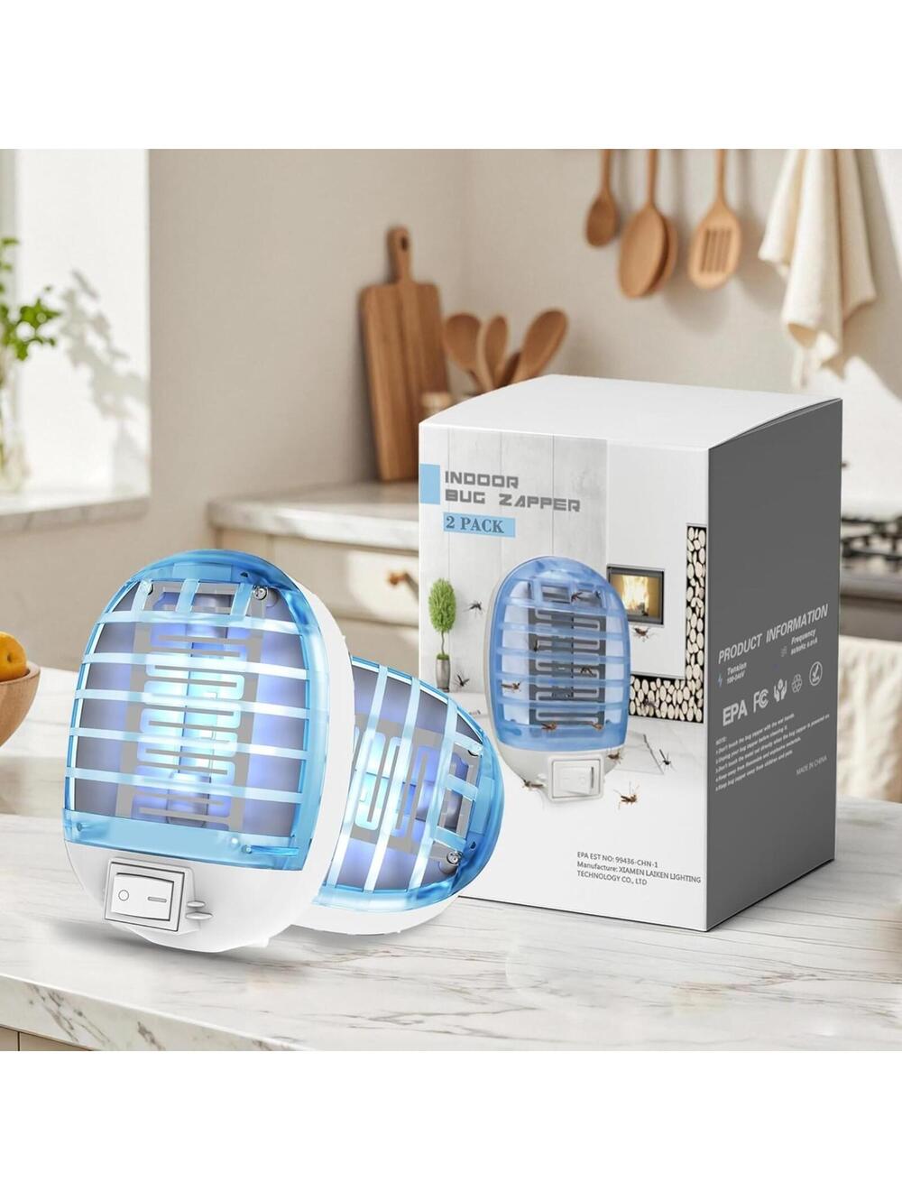Bug Zapper Indoor, Electronic Fly Trap Insect Killer, Mosquitoes Killer 2 Pcs